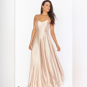 Show Me Your MuMu Faith Maxi Dress in Champagne Satin